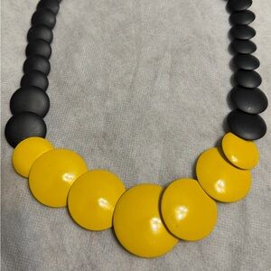 Vintage Black and Yellow Statement Necklace